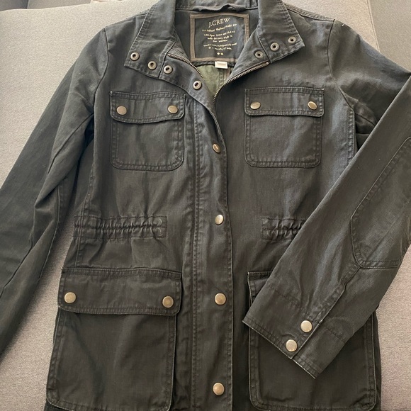 J. Crew Relaxed Boyfriend Field Jacket Olive Green Size XS - Picture 3 of 4